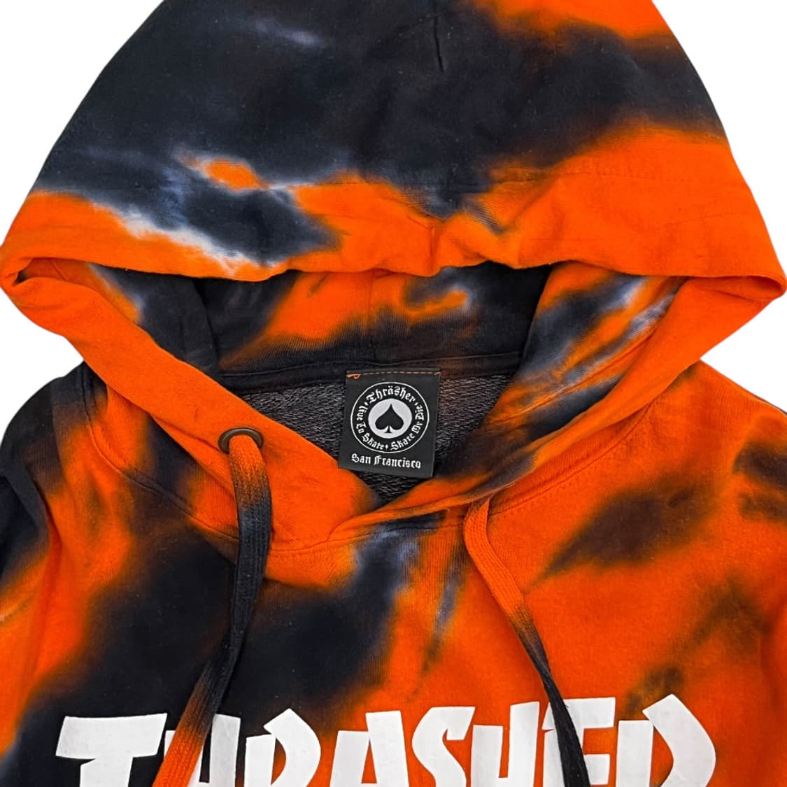 트레셔 오렌지 타이다이 블랙 후드티 상품이미지4