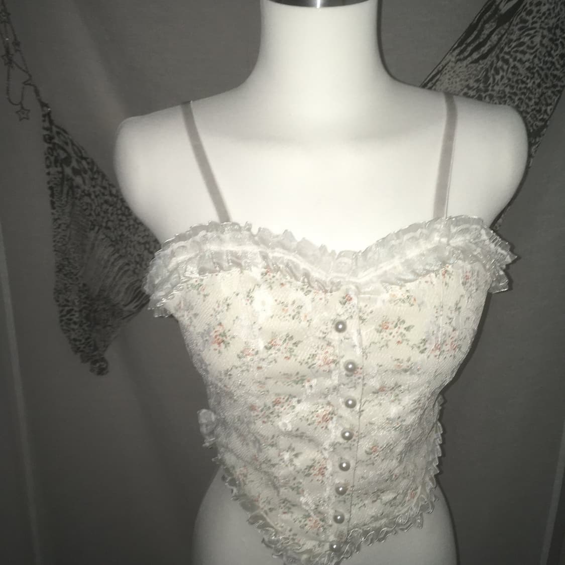 Vtg 페어리플라워레이스나시엔젤슬리브리스레이어드란제리 멜빌스컬프터핀터깔 상품이미지7