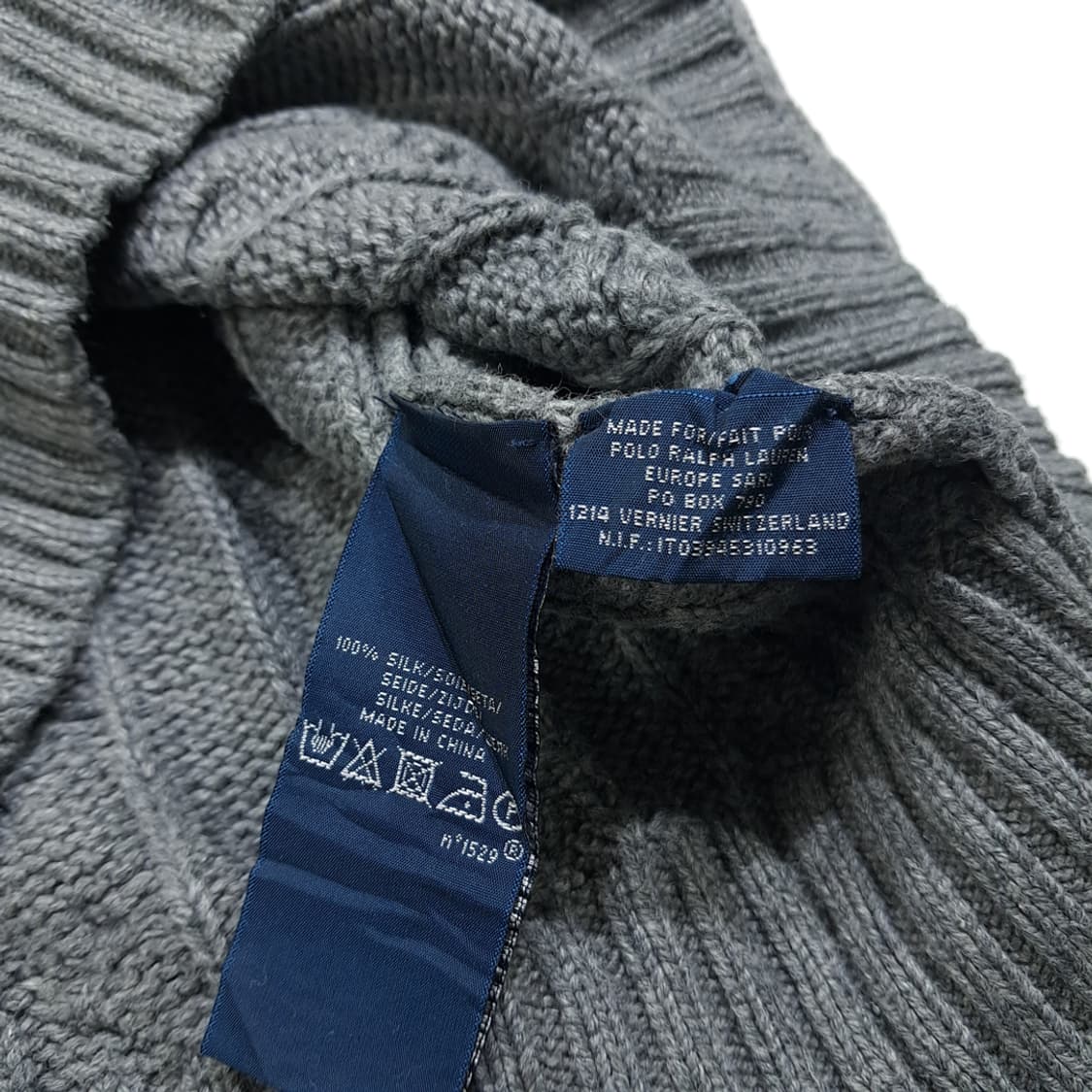 CL350 M 폴로 00s 실크 토글 케이블 헤더그레이 니트 스웨터 상품이미지5