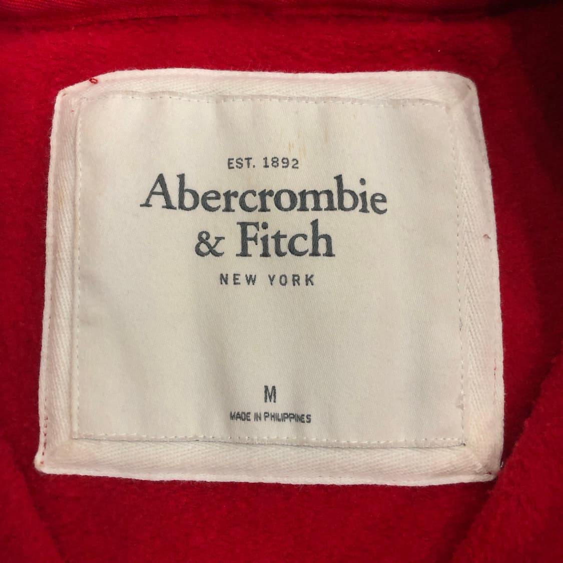 아베크롬비 Y2K 딱붙 버튼 후드집업 레드 상품이미지4