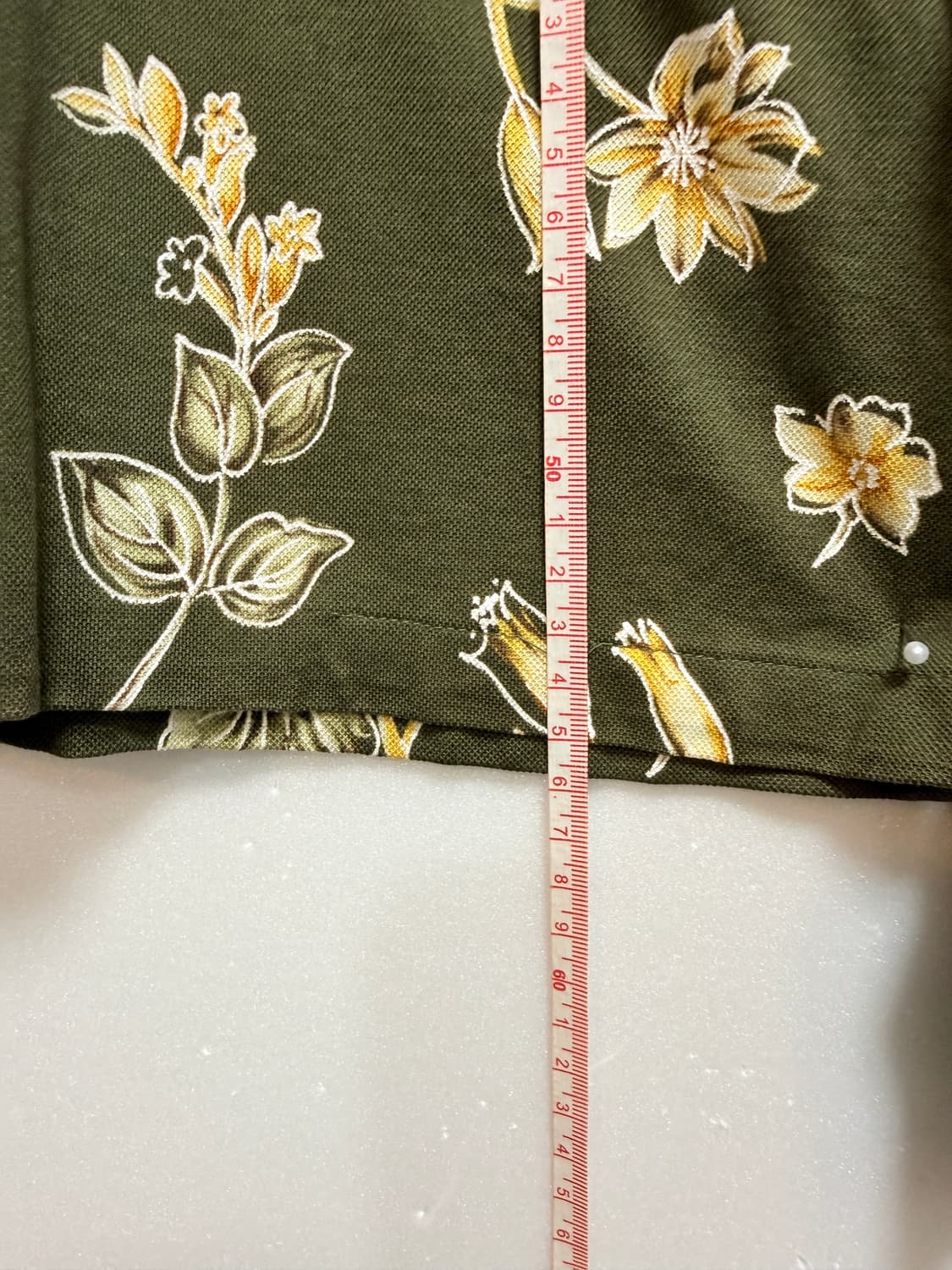 BALMAIN 발망 플라워 패턴 카라 티셔츠 카키 95 명품 카라티 상품이미지8