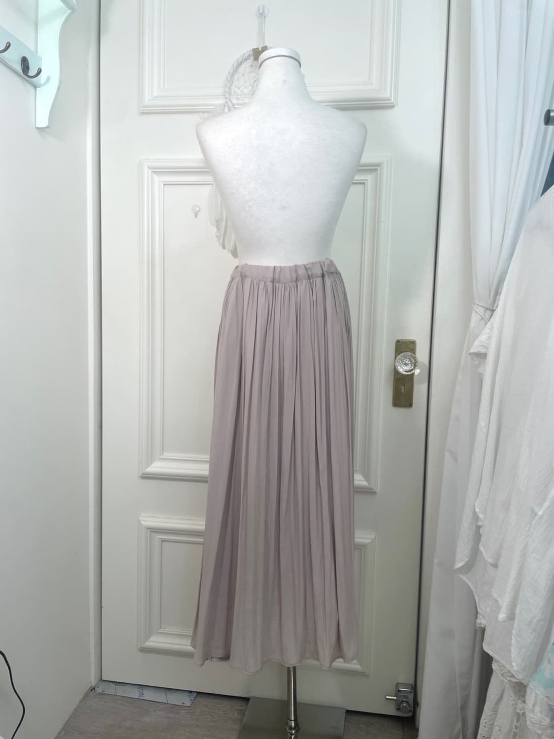 gray lavender shirring banding long yski 상품이미지3