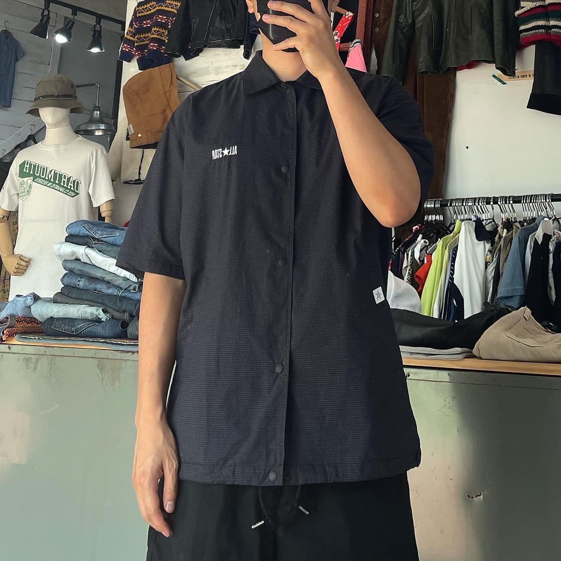 (착용컷) 컨버스 코치 반팔 셔츠 (남성용 100) 상품이미지2