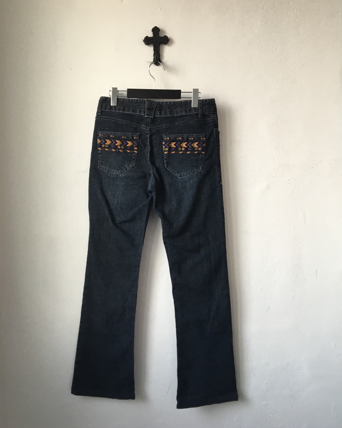 Back pocket ethnic point denim pants 상품이미지2