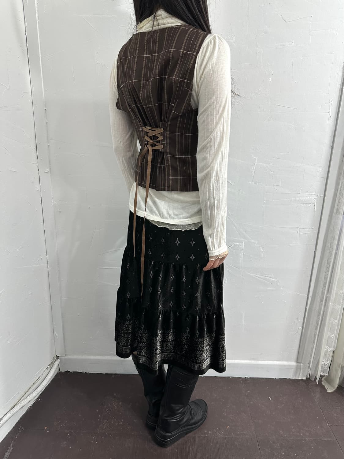 velvet pattern skirt 상품이미지5