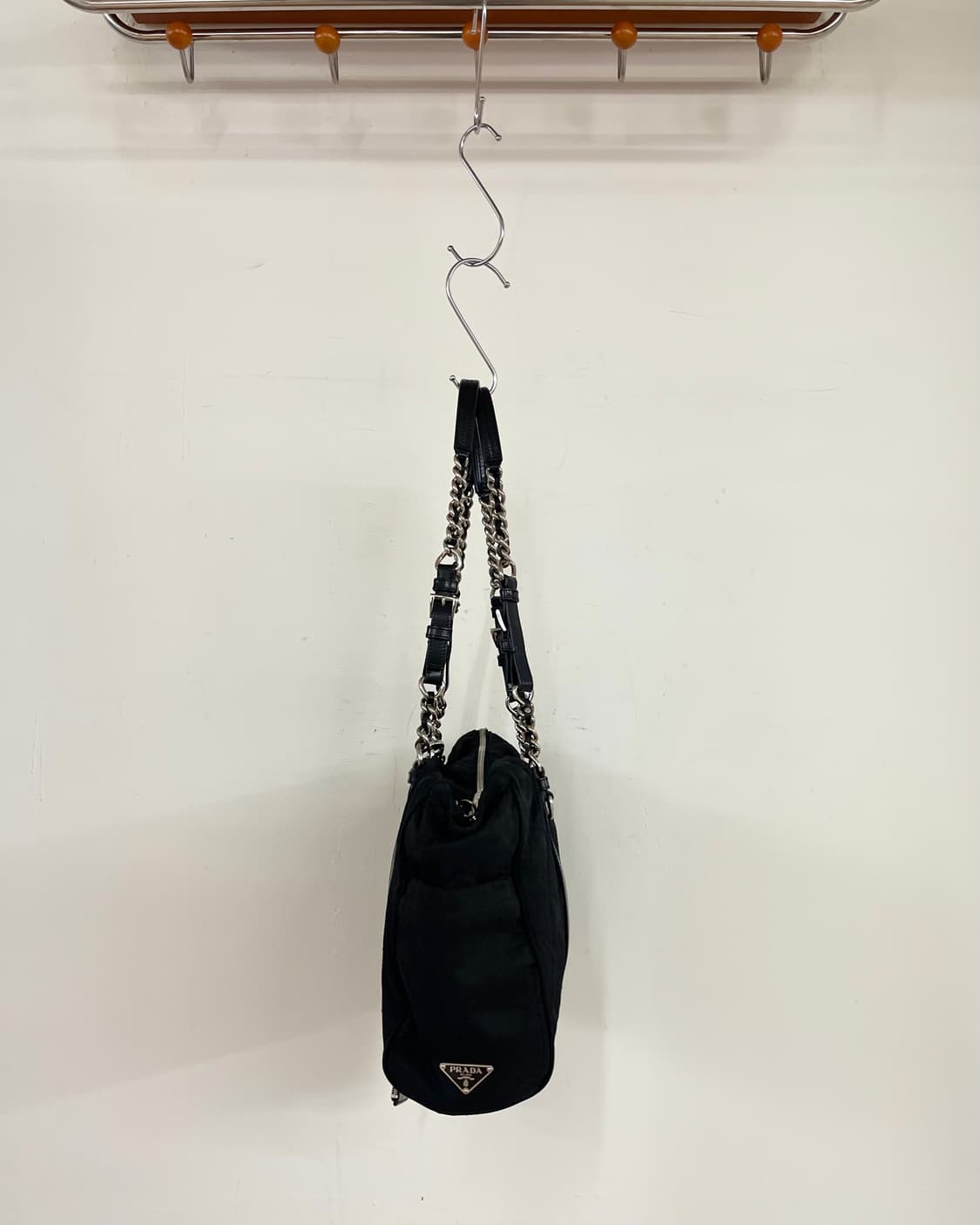 프라다 블랙 퀼티드 나일론 체인 숄더백 상품이미지3
