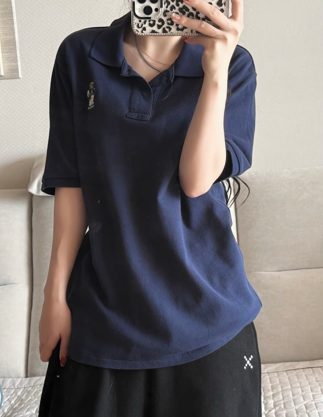 폴로 랄프로렌 테디베어 네이비 카라 반팔 상품이미지1