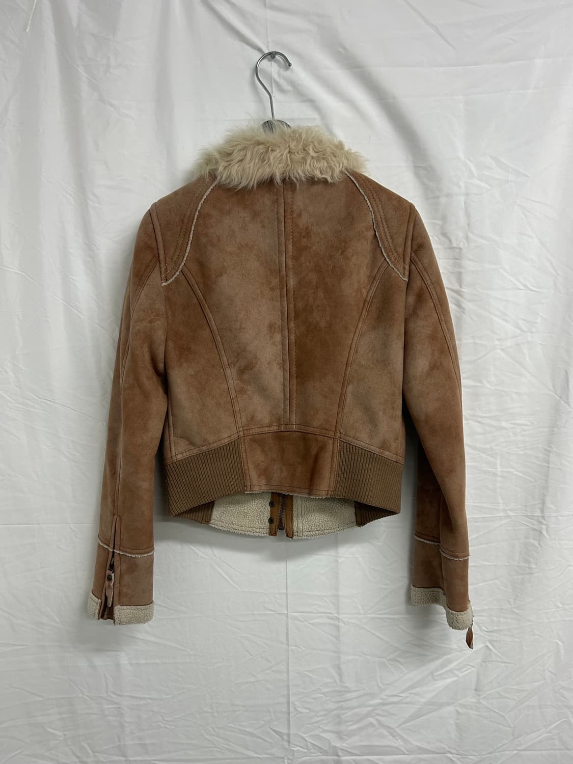Leather Short Zip Up Fur Jacket 상품이미지2
