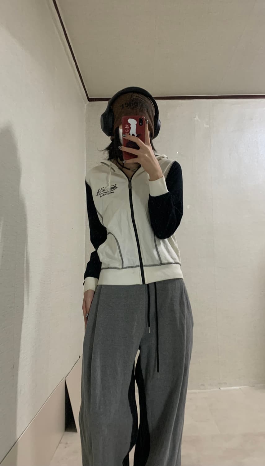 big logo cotton hood zip-up 상품이미지3