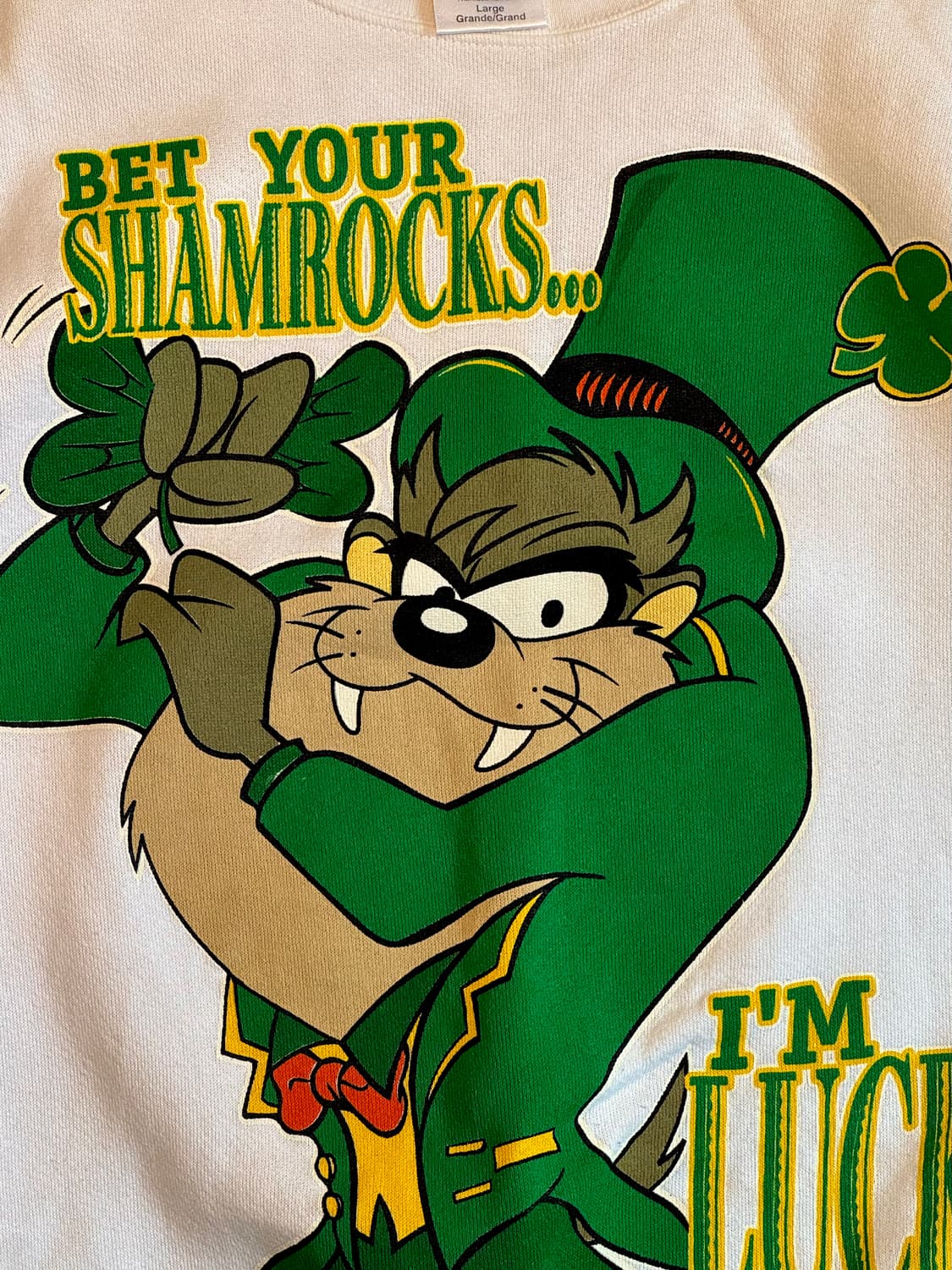 90s 빈티지 툴텍스 워너브라더스 루니툰즈 TEZ 스웻셔츠 상품이미지2