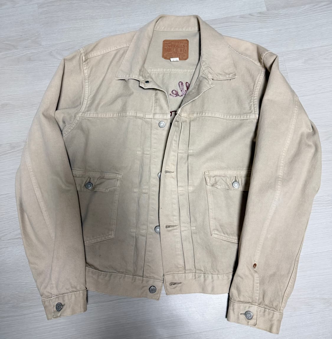 RRL 황소자수 베이지 데님 트러커 XL 상품이미지4