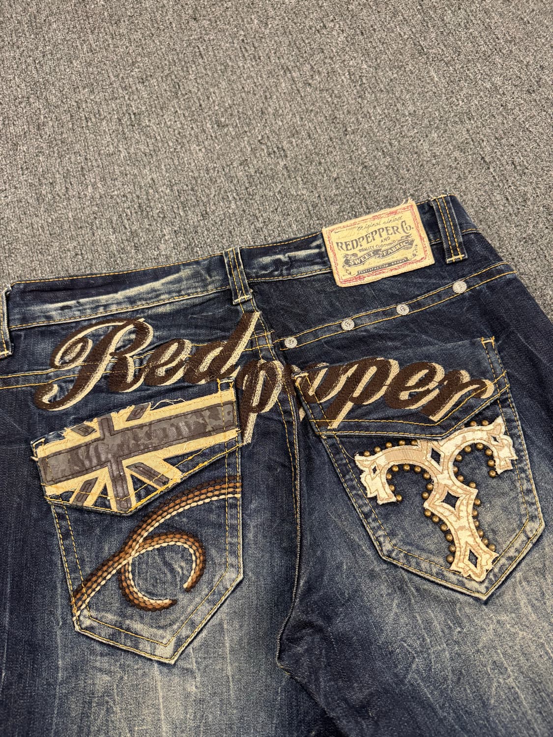34)레드페퍼 빈티지 Y2K 포켓 자수 포인트 데님팬츠 상품이미지8