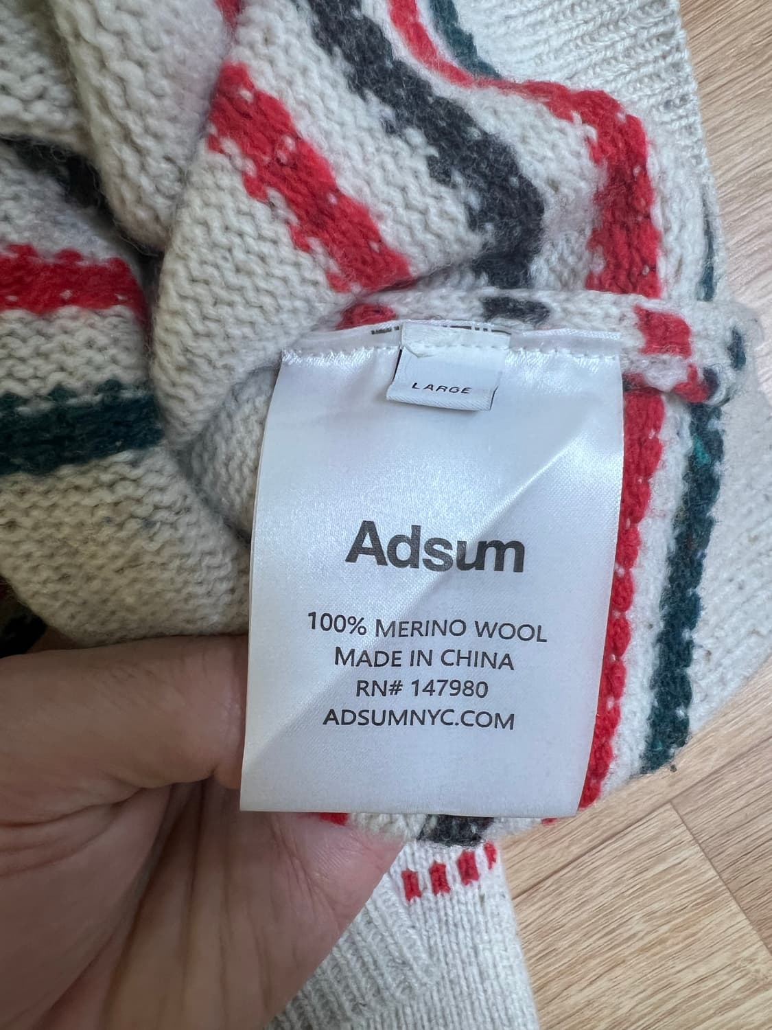 Adsum Flecks Sweater Square Stripe(메리노울) 상품이미지3