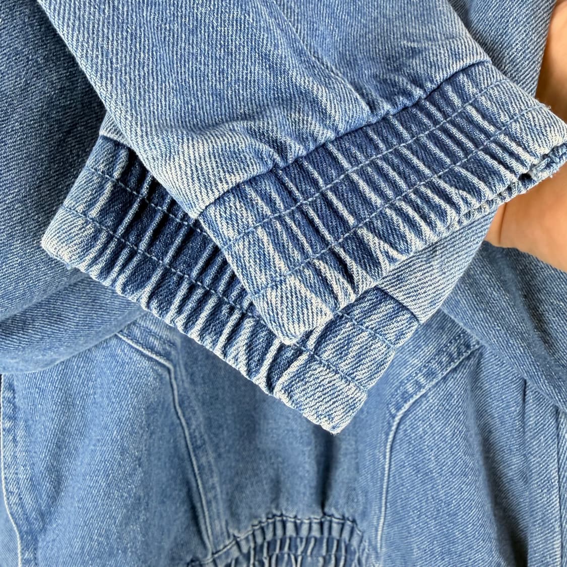 (S) 아디다스 데님 크롭 하프집 트랙탑 상품이미지4