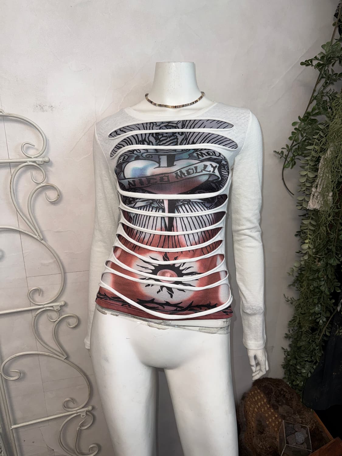 Oldschool printed damage detail sleeve 상품이미지1