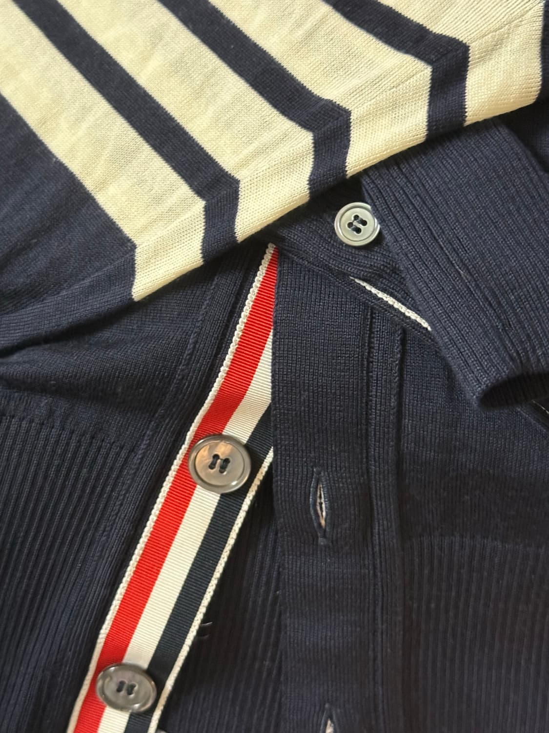 톰브라운 메리노 사선 / 네이비 상품이미지5