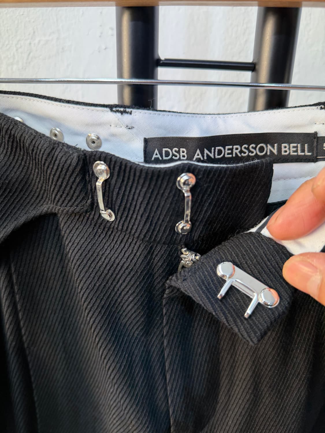 정품) 앤더슨벨 블랙 와이드 팬츠 50(32-34) 상품이미지4