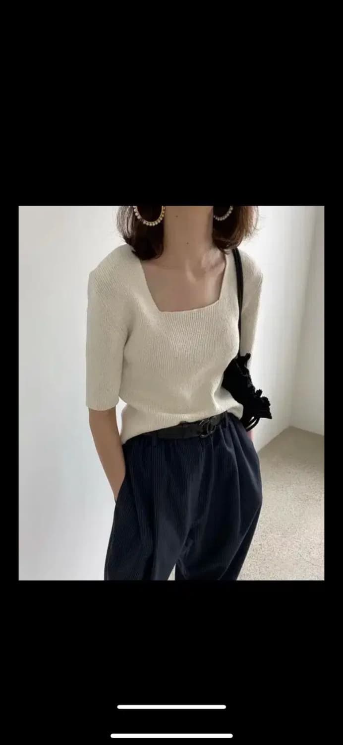 드래곤블루스 스퀘어넥 니트 오렌지 상품이미지2