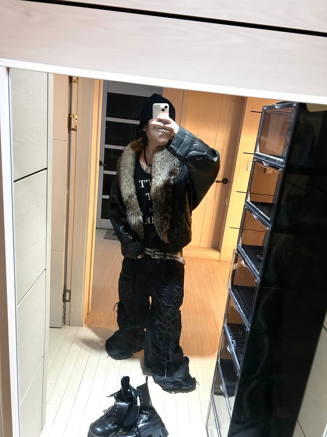 Sheep Skin Fur Leather Jacket 상품이미지3