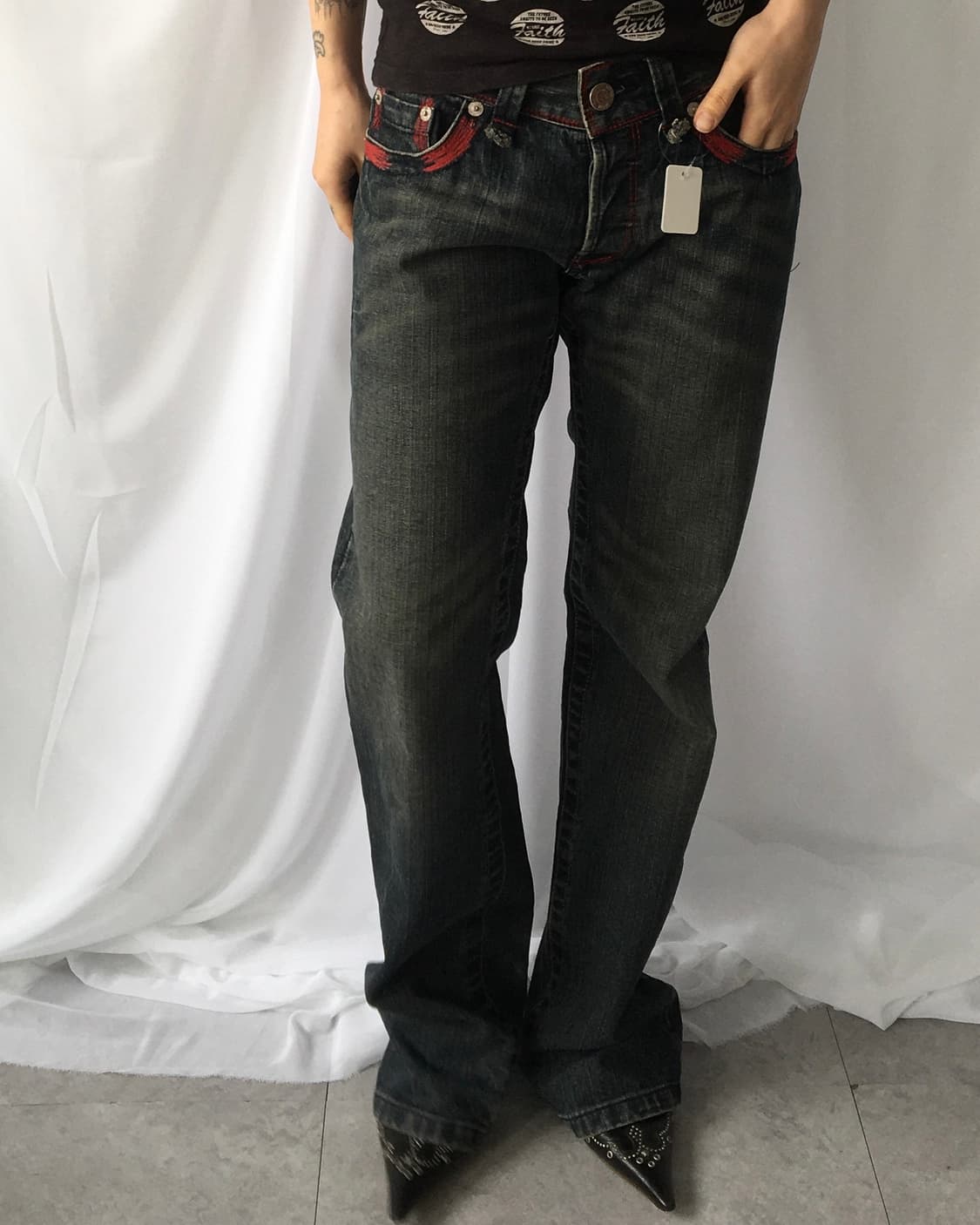 Back point washing denim pants 상품이미지9