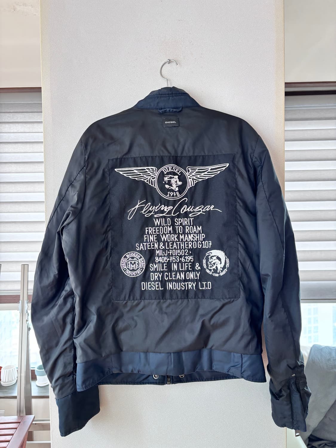 디젤 블루&블랙 나일론 바이커 자켓 (M-L) 상품이미지6
