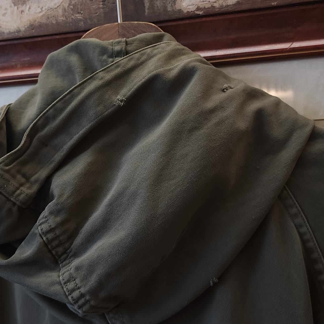 빈티지 프랑스군 m64 밀리터리 모즈파카 올리브 그린 페이딩 92c 상품이미지8