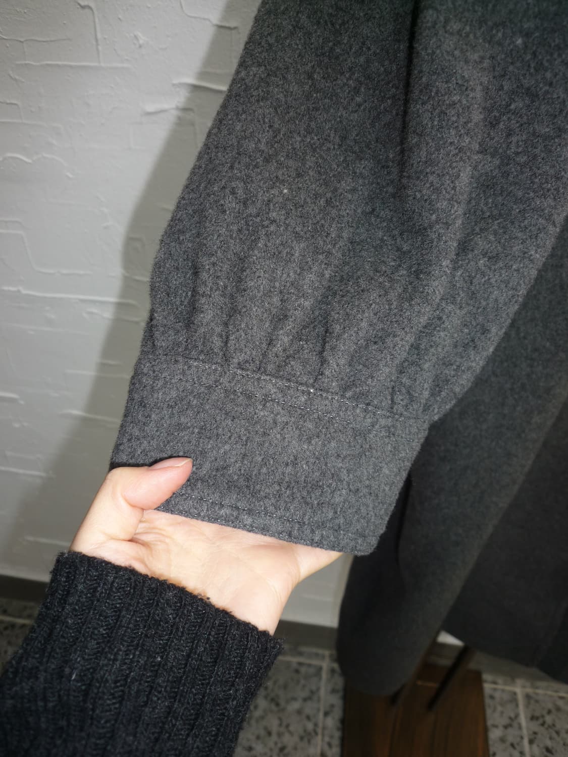 charcoal fur collar coat 상품이미지6