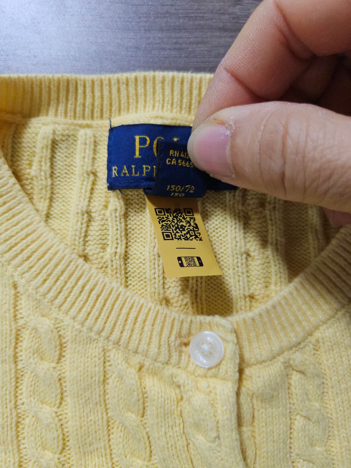 폴로 랄프로렌 옐로우 꽈배기 가디건 상품이미지4