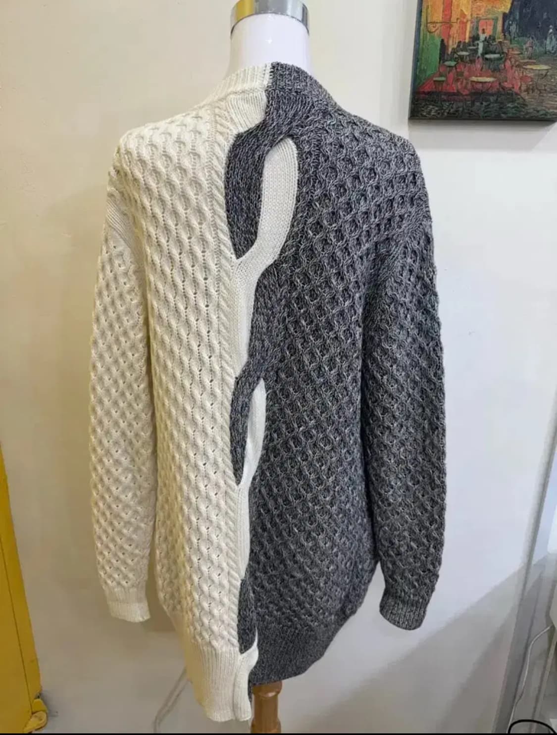 타쿤(THAKOON) 투톤 케이블 니트 가디건/코튼 100 상품이미지7