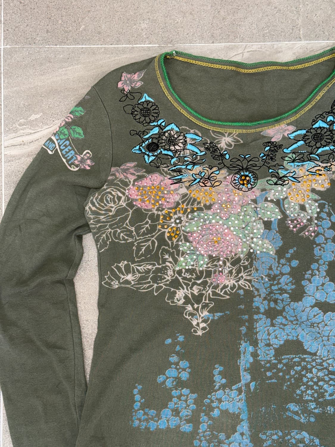 Khaki oriental fairy floral cubic sleeve 상품이미지2