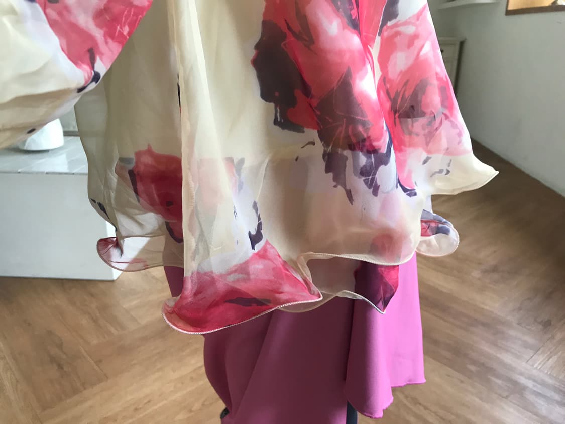 vintage off-shoulder pattern blouse 상품이미지5