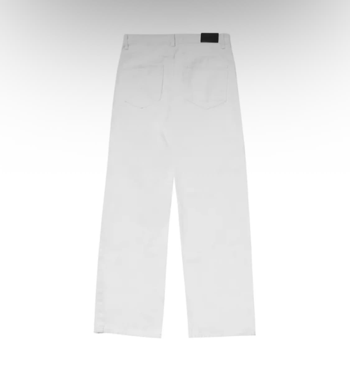 후러브스아트 세미 와이드 디스트로이드 데님 팬츠 크림 청바지 XS 상품이미지4