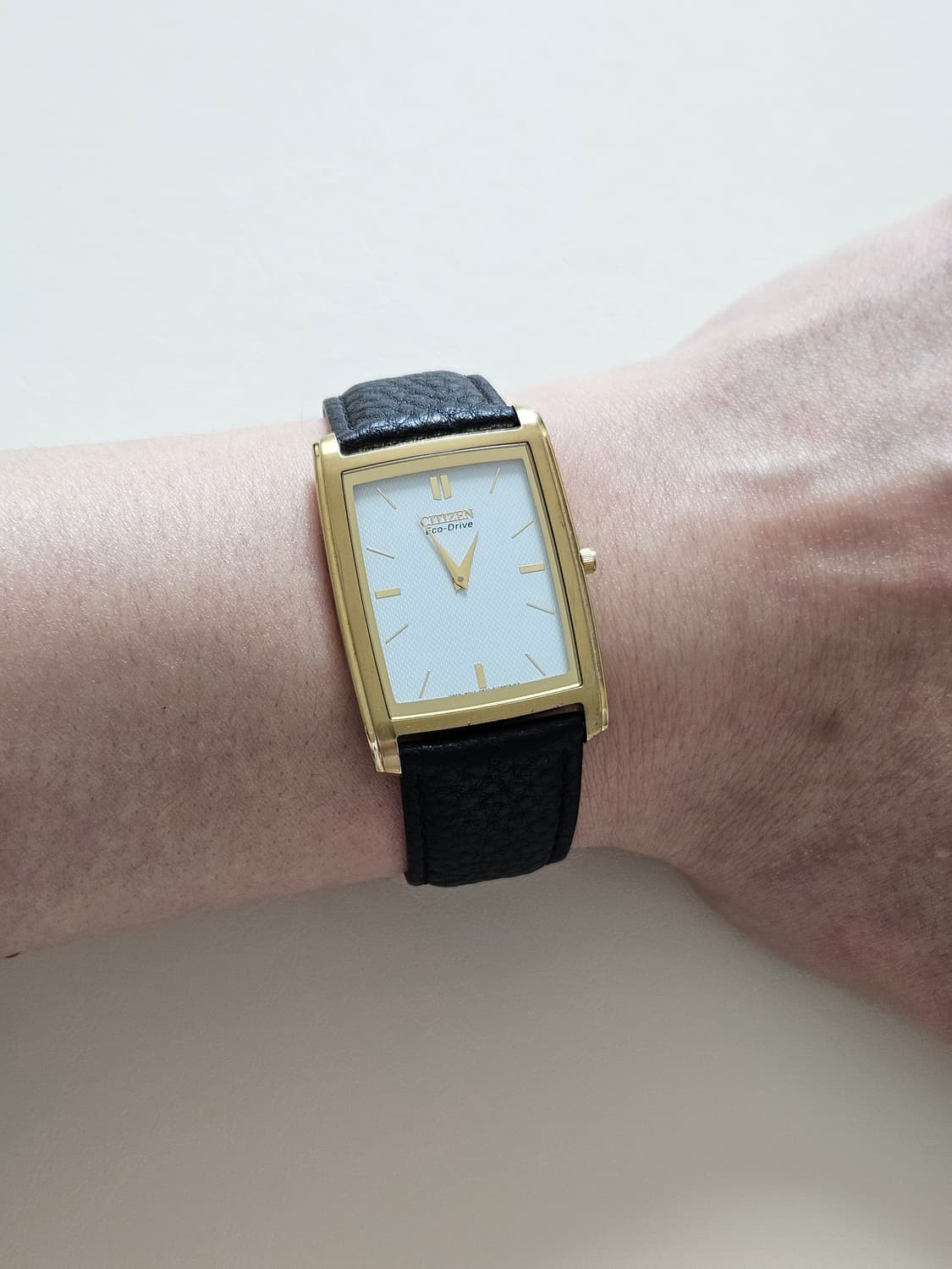 빈티지 시티즌 에코드라이브 사각 금장 가죽 시계 상품이미지2