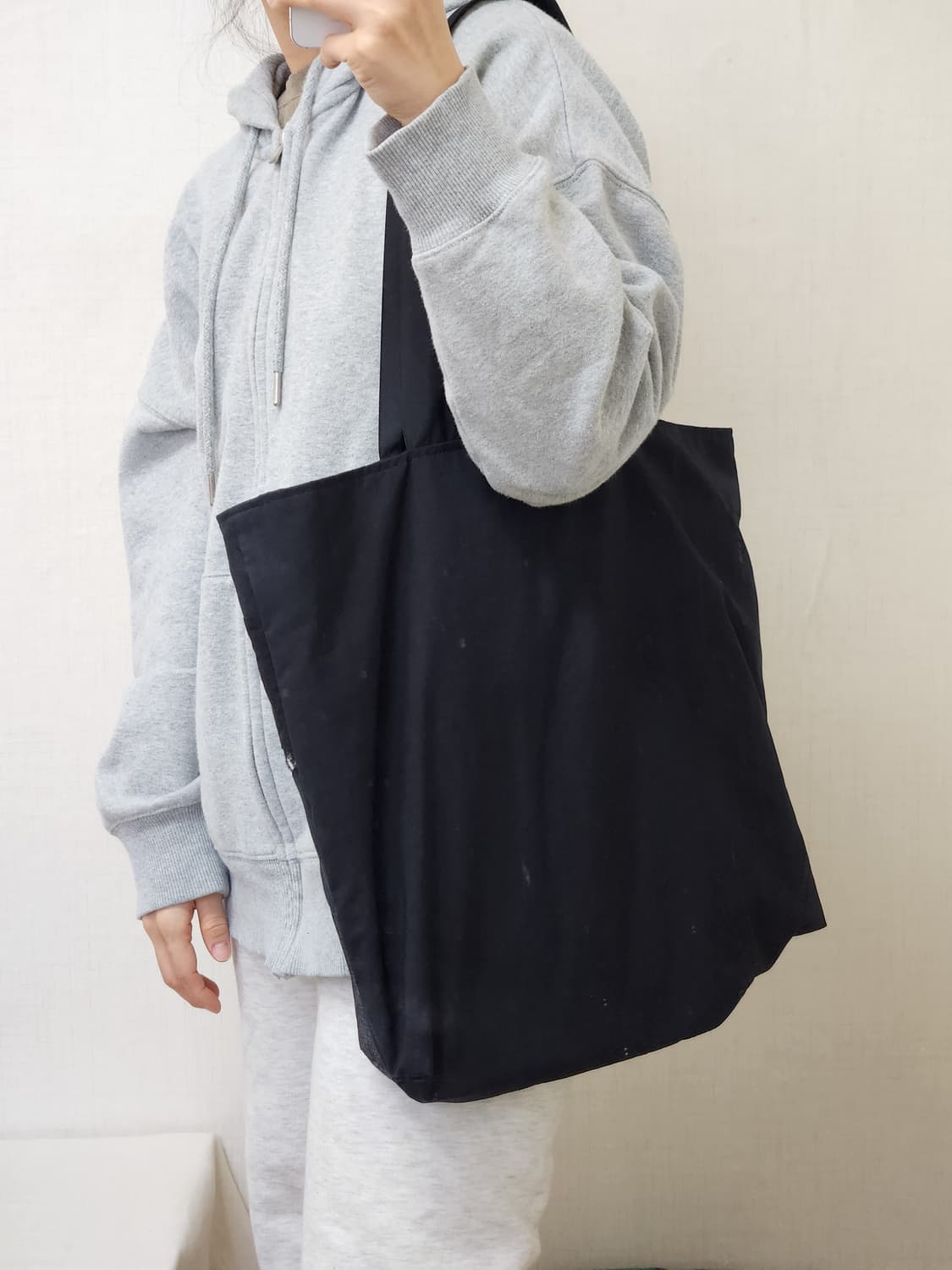 데님 면 블랙 패치워크 빈티지 유니크 숄더백 상품이미지4