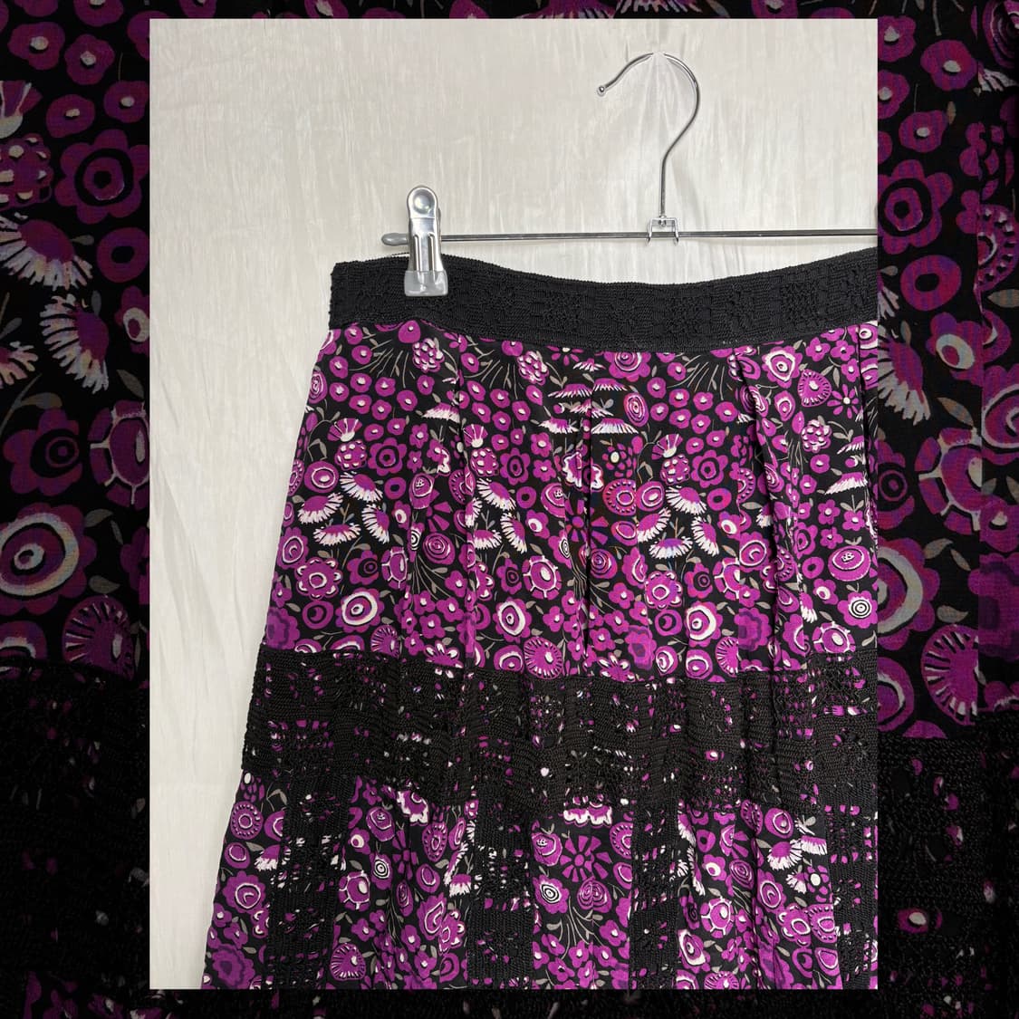 (Anna Sui) Purple Bohemian Lace Skirt 상품이미지3