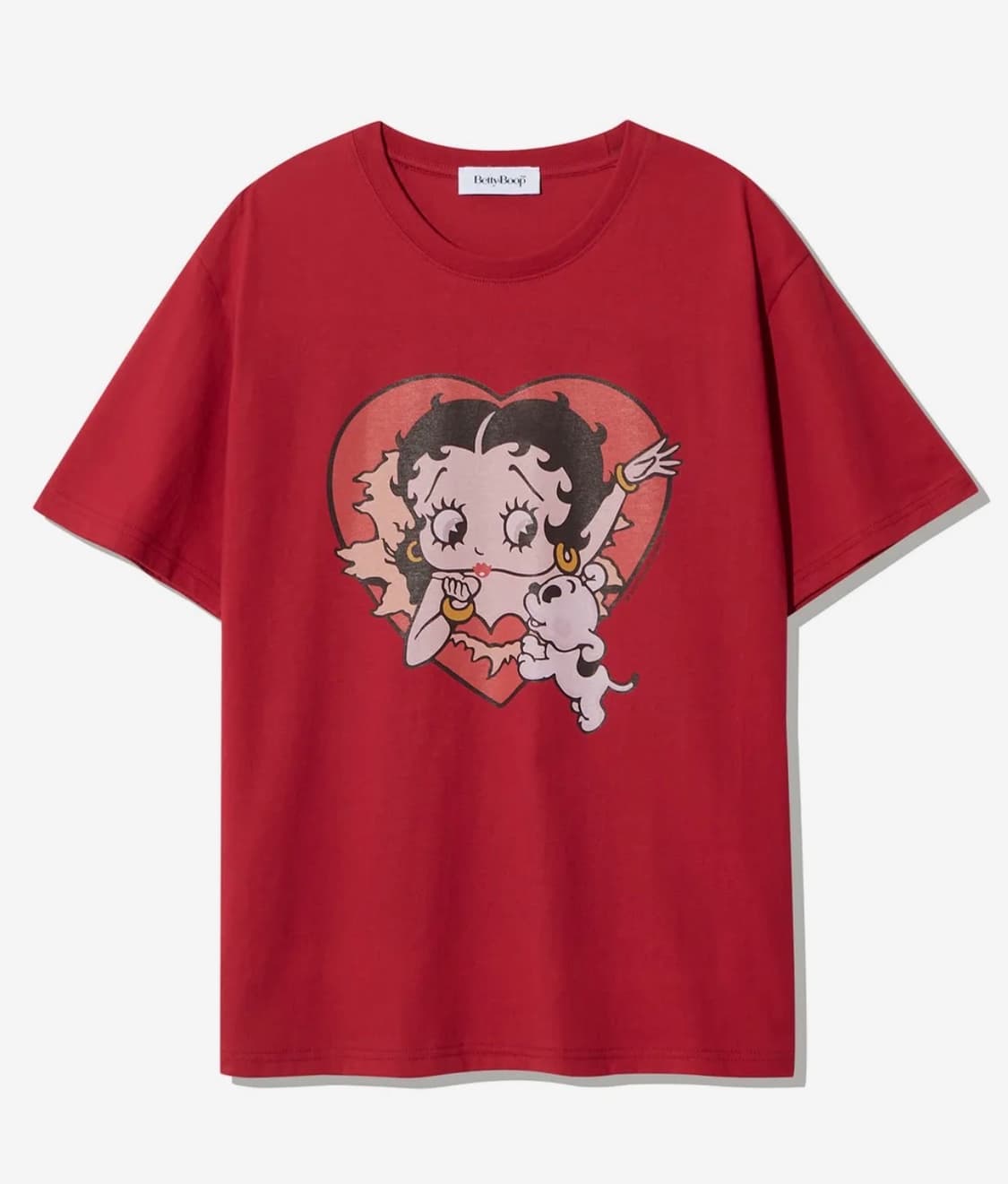 캔버스 베티붑 하트 버스트 오버핏 반탈티 레드 상품이미지1