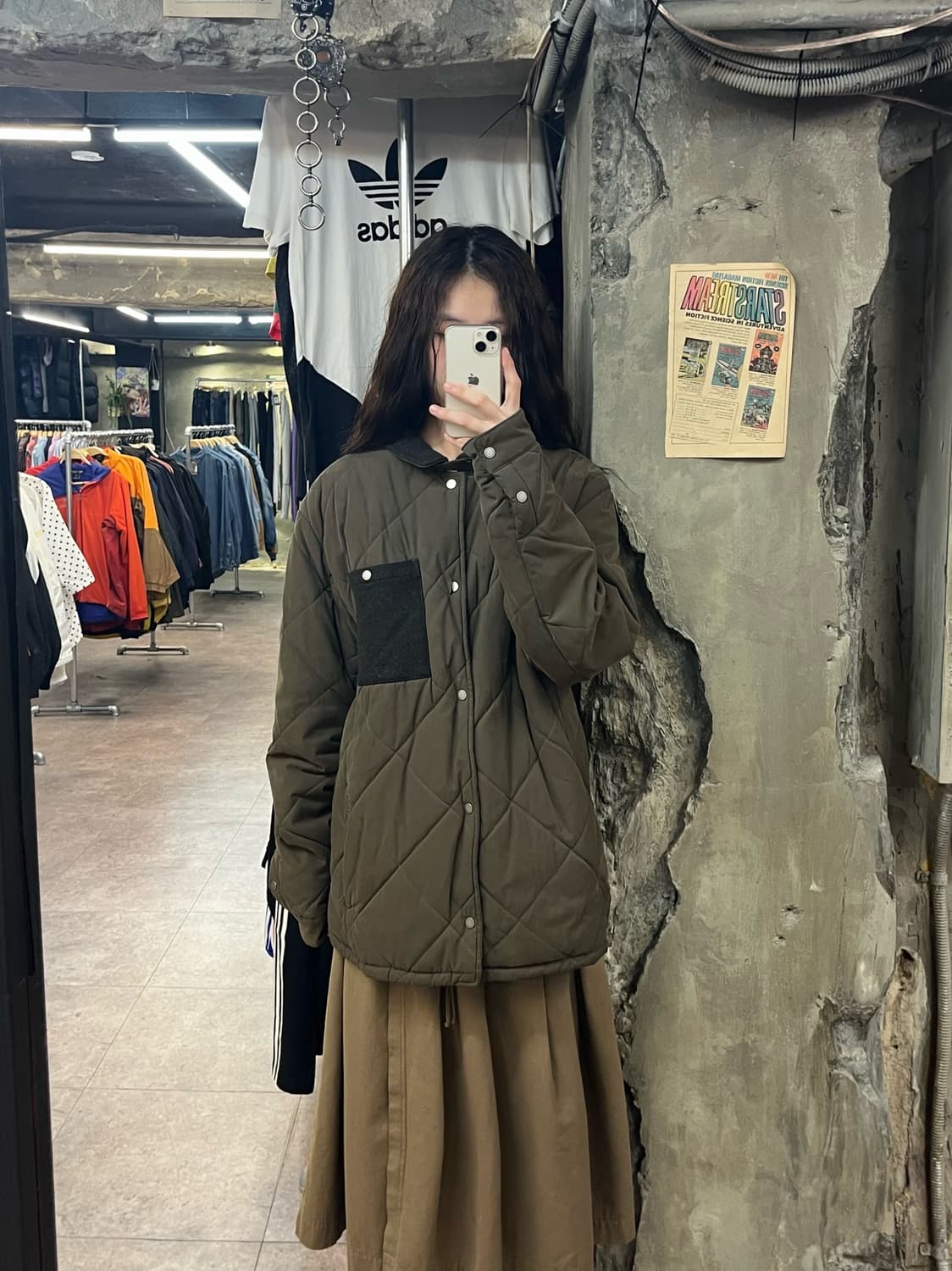 바버 카라 퀄팅 자켓 카키 L #csz2148 상품이미지2