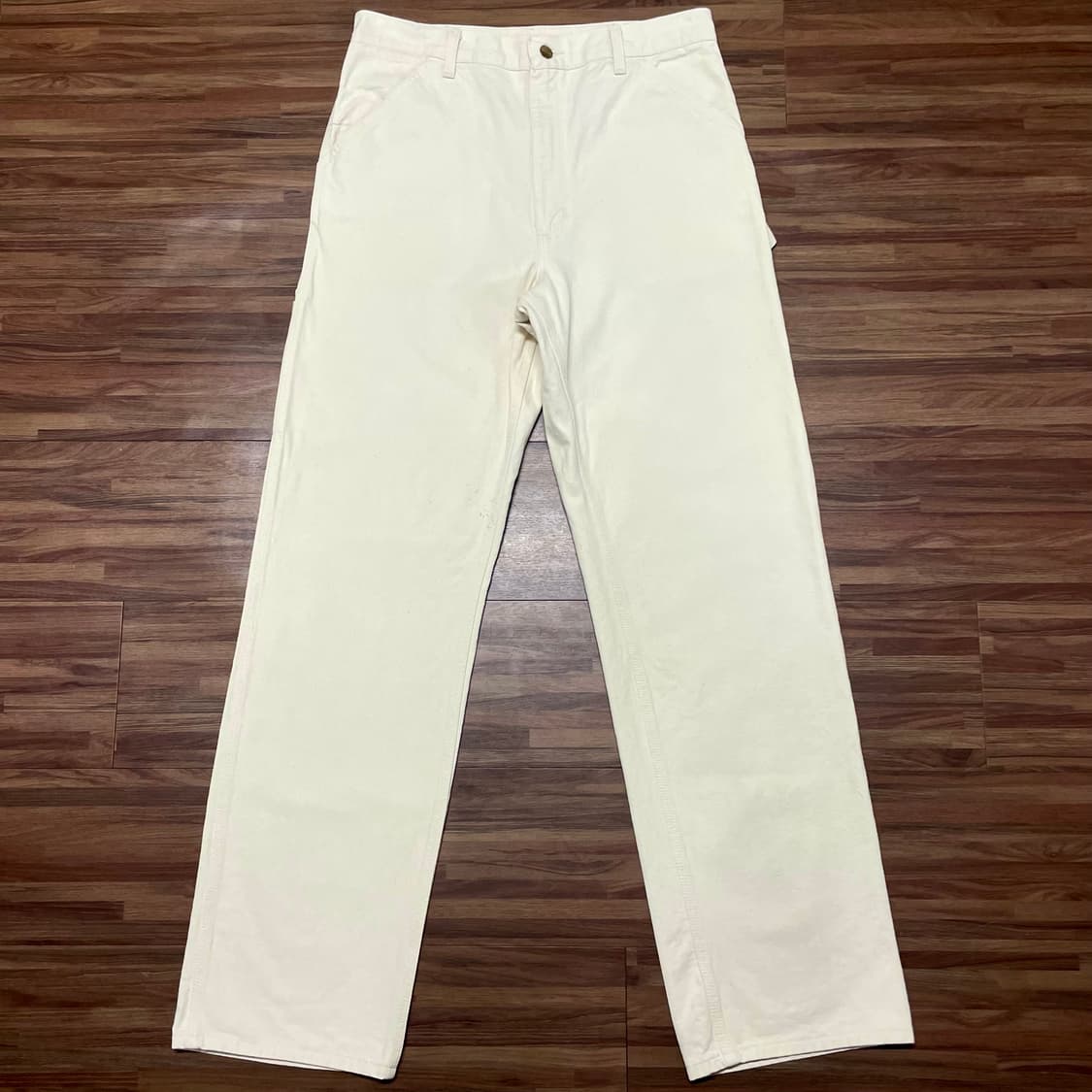 90s 미제 칼하트 에크루 크림 오프 화이트 싱글니 카펜터 워크팬츠 34 상품이미지1