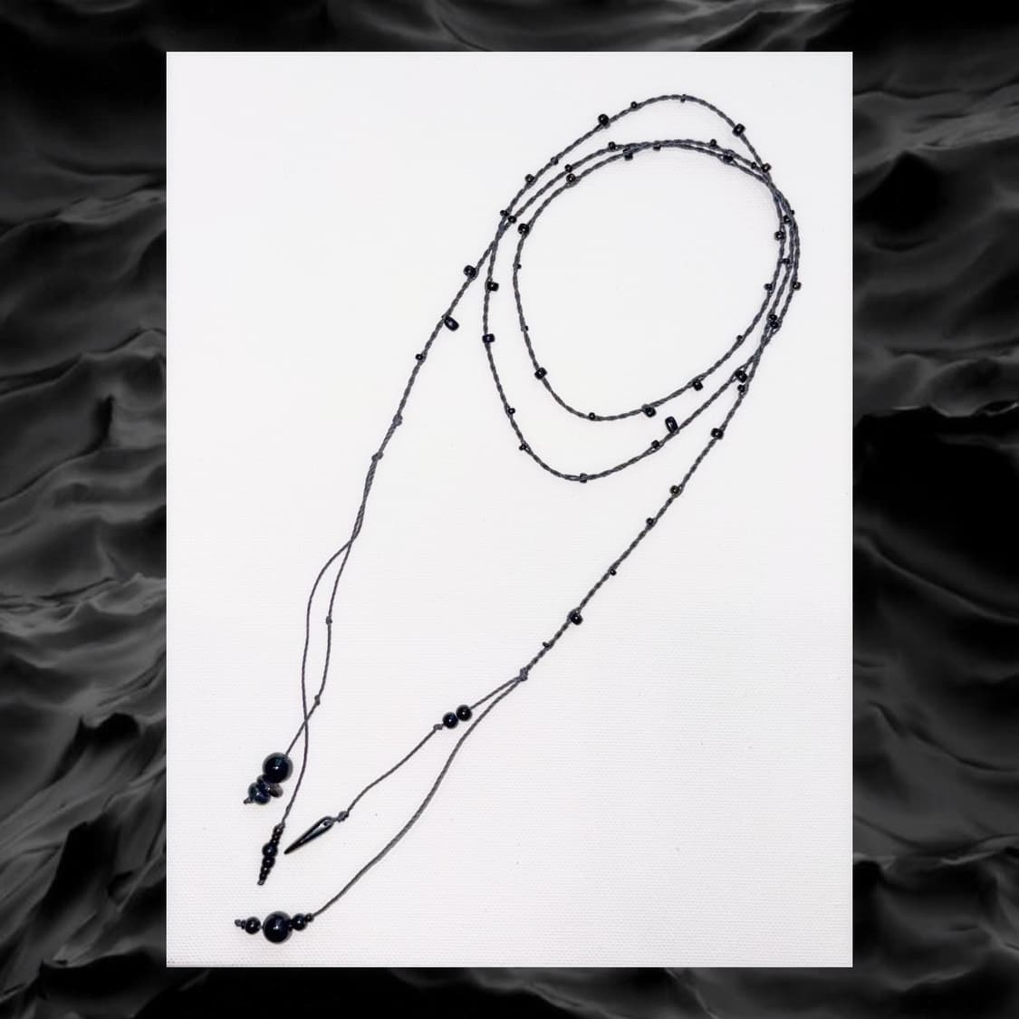 Grayish layerd long necklace 그레이쉬 레이어드 롱 상품이미지1