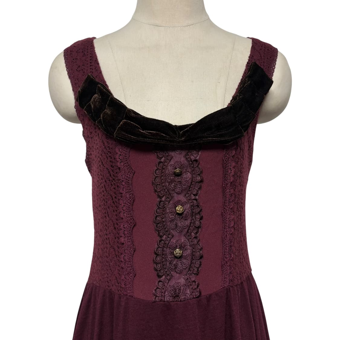 3803 엑시즈팜 레이스 벨벳 니트 나시원피스 상품이미지2