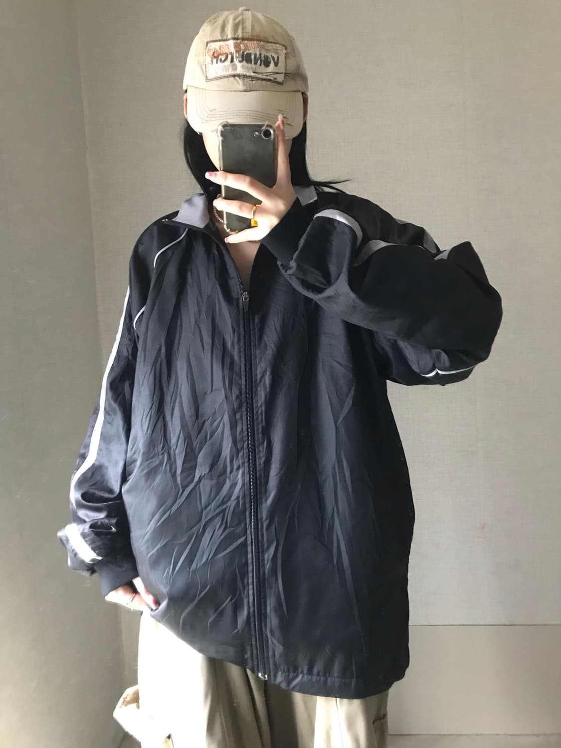 나이키 블랙 오버핏 바람막이 상품이미지5