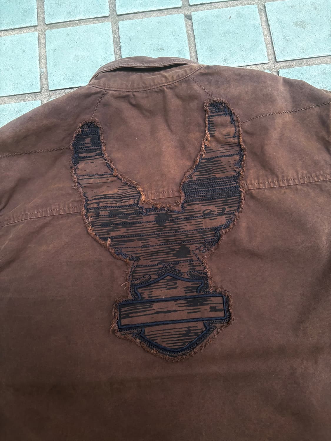 할리데이비슨 헤비 브라운 셔츠 M 상품이미지3