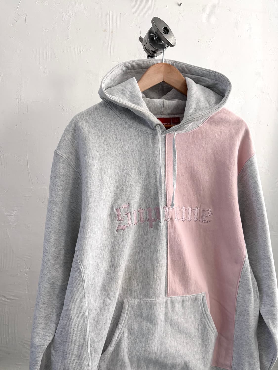 Supreme 슈프림 17FW 그레이 핑크 아치로고 후드 상품이미지6
