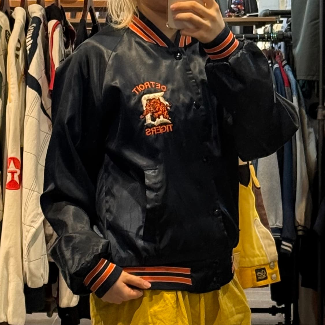 [NO.9] VTG 새틴 바시티 자켓 네이비 상품이미지3