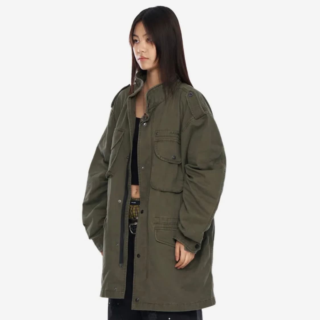 아캄 워시드 필드 자켓 카키 상품이미지2