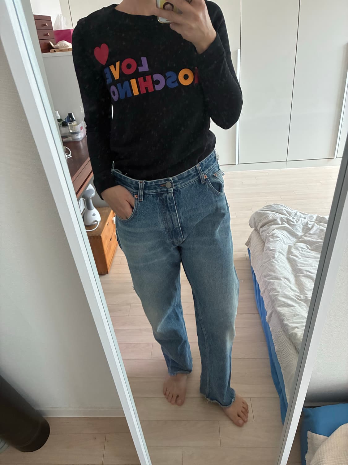 러브모스키노 블랙 긴소매 스웻셔츠 (긴팔 상의) 38 (S) 상품이미지5