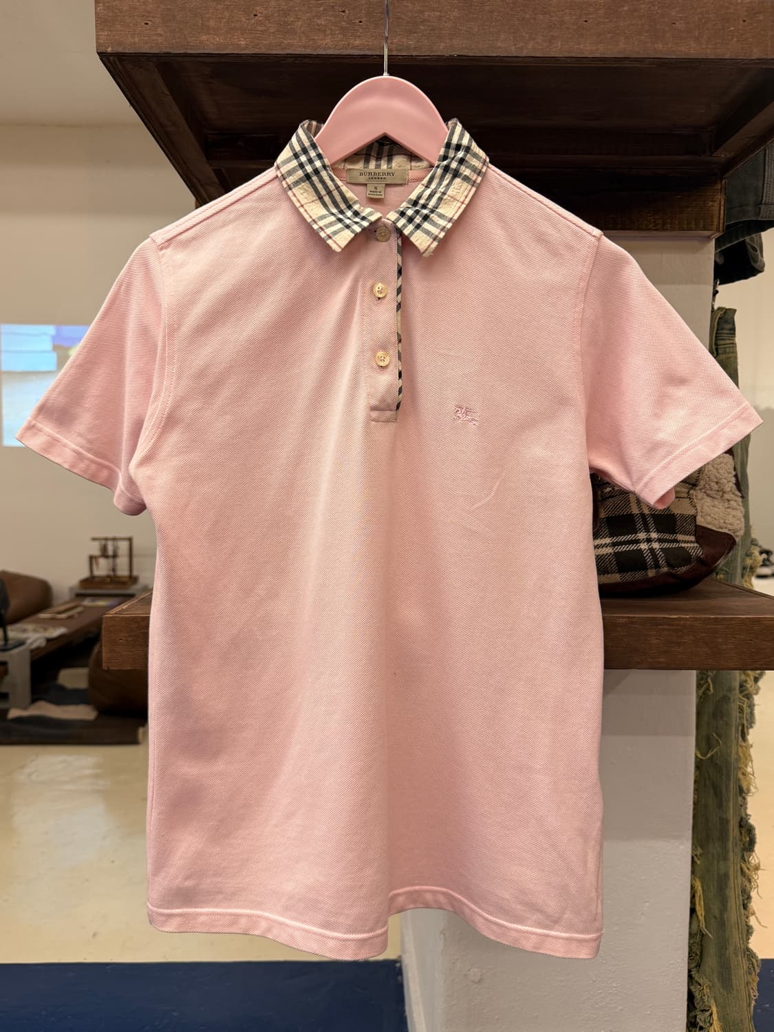 Burberry 버버리 핑크 카라 반팔티 상품이미지3
