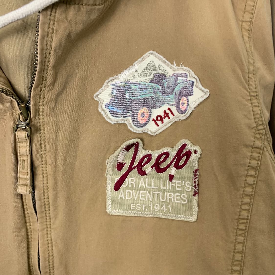 Jeep 지프 빅로고 베이지 후드집업 상품이미지4