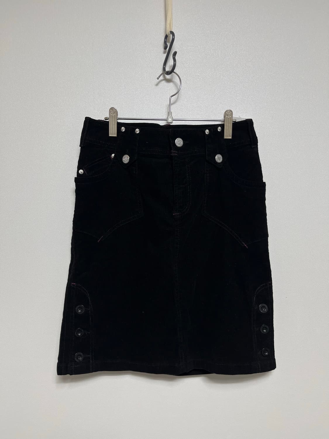 시마론 검정 코듀로이 미니스커트 새상품 27 상품이미지1