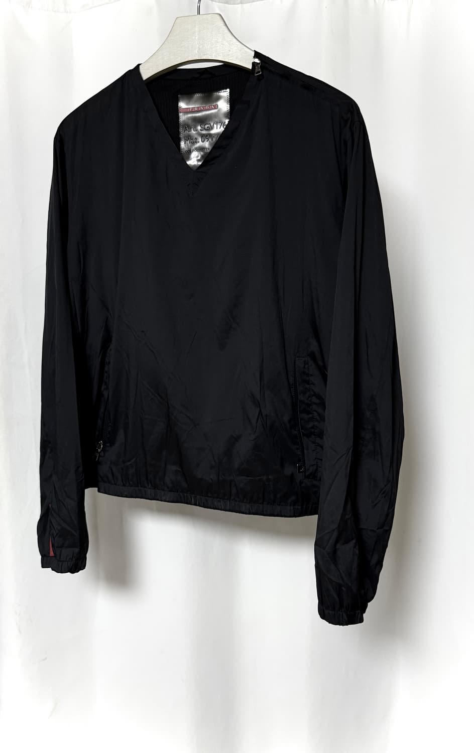 Prada 90s 나일론 Side Zip 숄더 크롭 스웻 자켓 상품이미지1